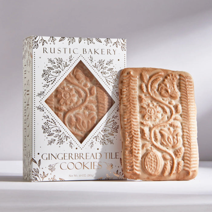 Rustic Bakery Large Gingerbread Tile Cookies | Build Luxury Custom Christmas Gift Box for Women with Luxe & Bloom