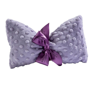 Sonoma Lavender Spa Mask in Lilac Dot fabric with a purple ribbon on a white background