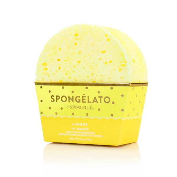 Spongelle Limone Spongelato Body Buffer on a white background | Build A Luxury Custom Gift Box for Women with Luxe & Bloom