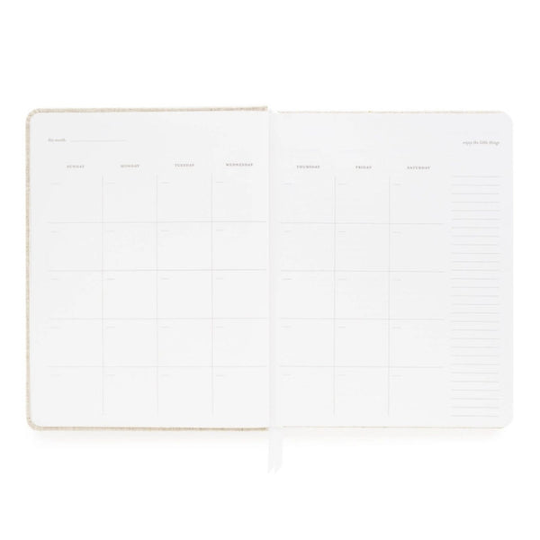 Sugar Paper Undated Weekly Planner Interior on a White Background | Build A Luxury Custom Gift Box for Women with Luxe & Bloom 
