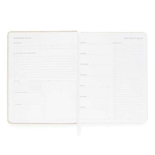 Sugar Paper Undated Weekly Planner Interior on a White Background | Build A Luxury Custom Gift Box for Women with Luxe & Bloom 