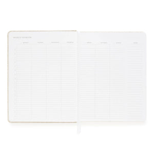 Sugar Paper Undated Weekly Planner Interior on a White Background | Build A Luxury Custom Gift Box for Women with Luxe & Bloom 