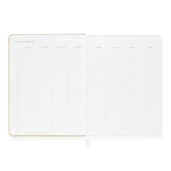 Sugar Paper Undated Weekly Planner Interior on a White Background | Build A Luxury Custom Gift Box for Women with Luxe & Bloom 