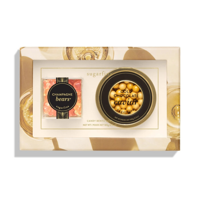 Sugarfina Champagne & Caviar 2 Piece Bento Box | Build A Luxury Custom Gift Box with Luxe & Bloom