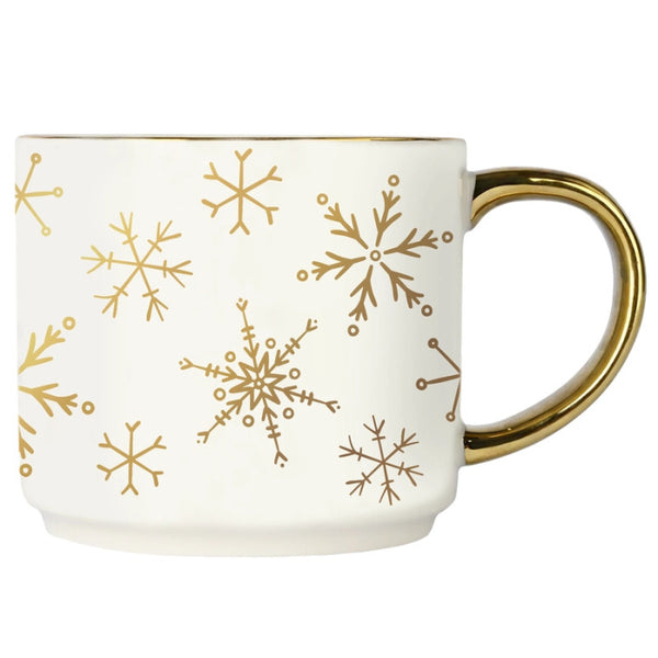 Sweet Water Decor Gold Snowflakes Coffee Mug | Build A Luxury Custom Christmas Gift Box with Luxe & Bloom
