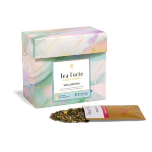 Tea Forté Wellbeing Single Steeps Sampler Tea Box on a white background