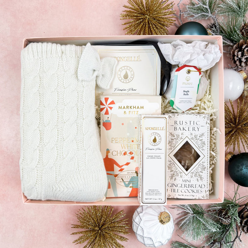 White Christmas Luxury Curated Holiday Gift Box for Her from Luxe & Bloom