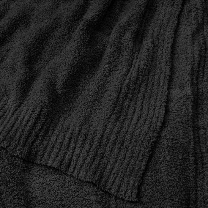 Buttery Soft Black Throw Blanket on a white background | Build A Luxury Custom Gift Box with Luxe & Bloom