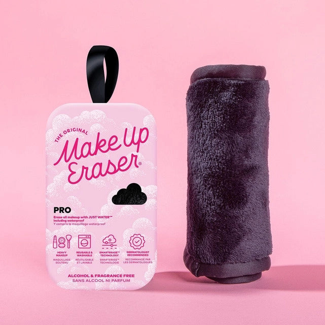 Black Makeup Eraser with packaging on a pink background | Build A Luxury Custom Gift Box for Women with Luxe & Bloom