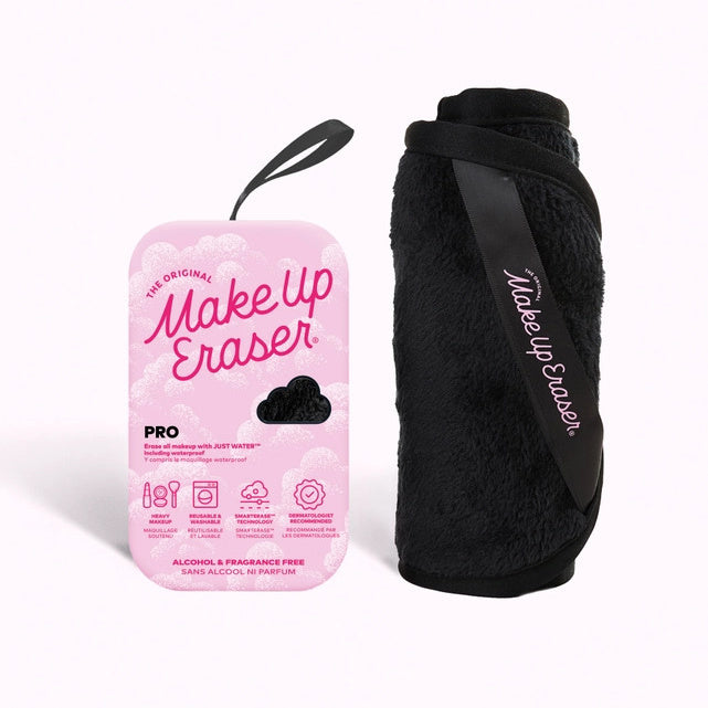 Black Makeup Eraser with packaging on a pink background | Build A Luxury Custom Gift Box for Women with Luxe & Bloom