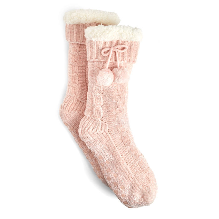 Blush Chenille Pom Pom Slipper Socks | Build A Custom Luxury Gift Box For Women with Luxe & Bloom