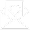 White Icon Image Of An Envelope And Card