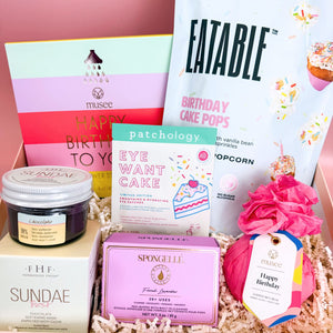 Deluxe Birthday Treat Gift Box with Birthday Themed Treats | Luxury Curated Gift Boxes for Women from Luxe & Bloom