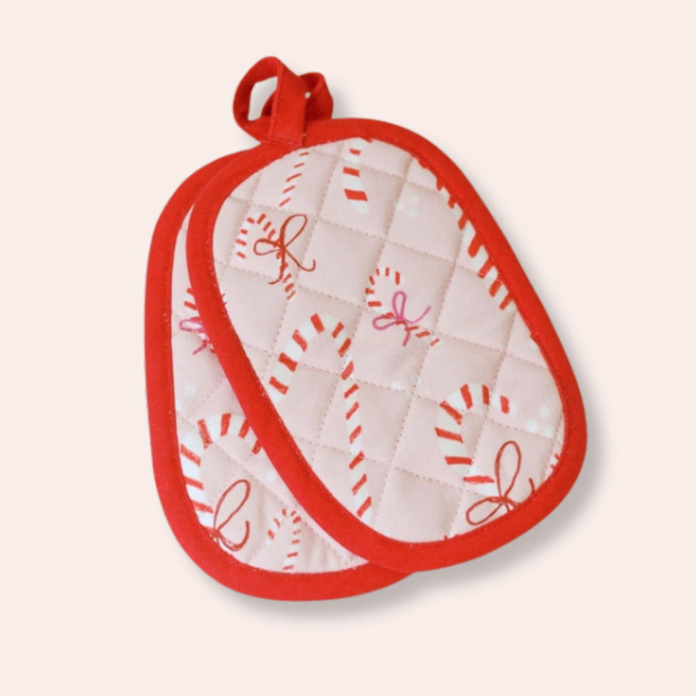 Doe A Deer Candy Cane Mini Oven Mitt Set | Build A Custom Christmas Gift Box with Luxe & Bloom