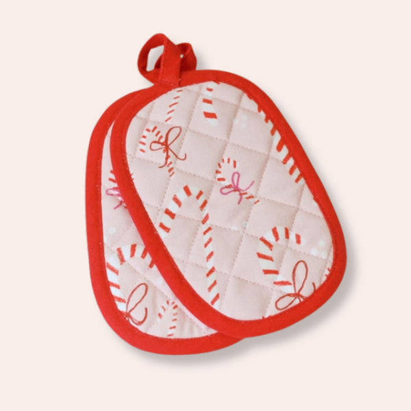 Doe A Deer Candy Cane Mini Oven Mitt Set | Build A Custom Christmas Gift Box with Luxe & Bloom