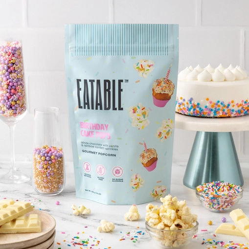 Eatable Birthday Cake Pops Popcorn | Build A Luxury Custom Birthday Gift Box for Women with Luxe & Bloom