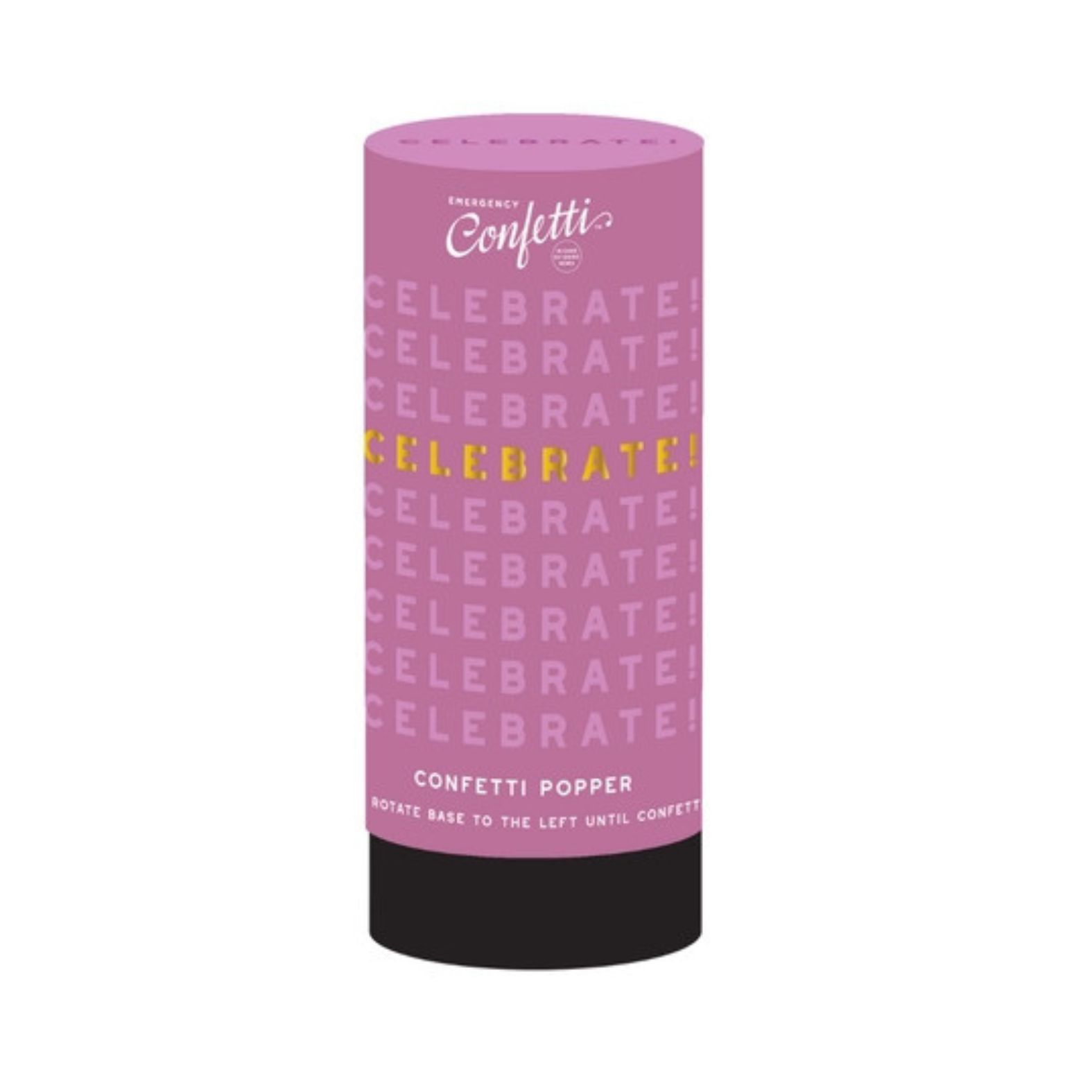 A cylindrical Emergency Confetti Celebrate Confetti Popper | Build A Luxury Custom Gift Box for Women with Luxe & Bloom