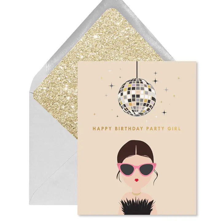 Ginger P. Designs Disco Party Girl Birthday Card | Build A Luxury Custom Gift Box for Women with Luxe & Bloom