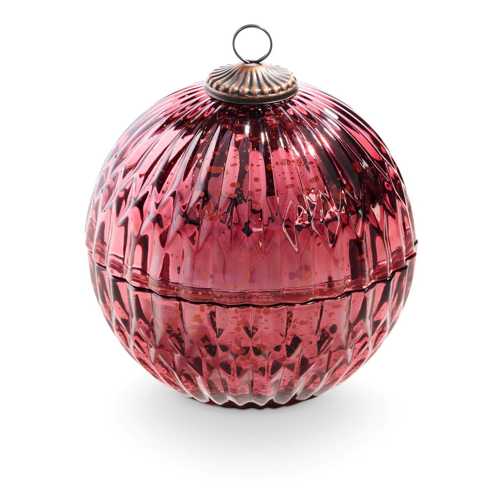 Illume Balsam & Cedar Red Mercury Glass Ornament Candle | Build A Luxury Custom Gift Box for Women with Luxe & Bloom