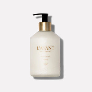 L'AVANT Collective Fresh Linen Hand Lotion with pump on a white background | Build A Luxury Custom Gift Box with Luxe & Bloom