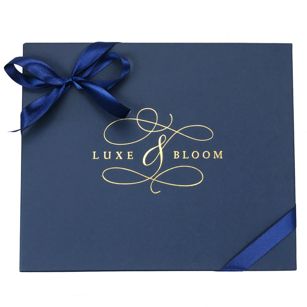 Luxe & Bloom Signature Navy Gift Box | Luxury Curated & Custom Gift Boxes for Women