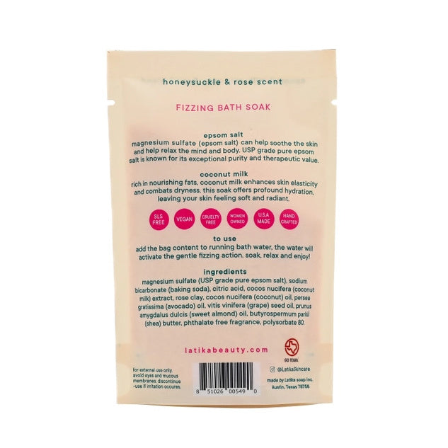 Latika Beauty Howdy fizzing bath soak packaging with a Texas map and cowboy hat design on a white background.