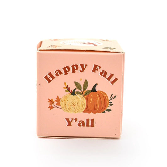 Latika Happy Fall Y'all shower steamer packaging with a vintage truck and autumn-themed design on a white background