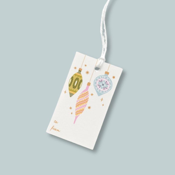 Mod Ornaments Gift Tag | Luxury Curated & Custom Christmas Gift Boxes for Women from Luxe & Bloom