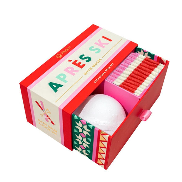 Musee Apres Ski Bath Balm & Sock Set on a white background | Build A Luxury Custom Christmas Gift Box for Women