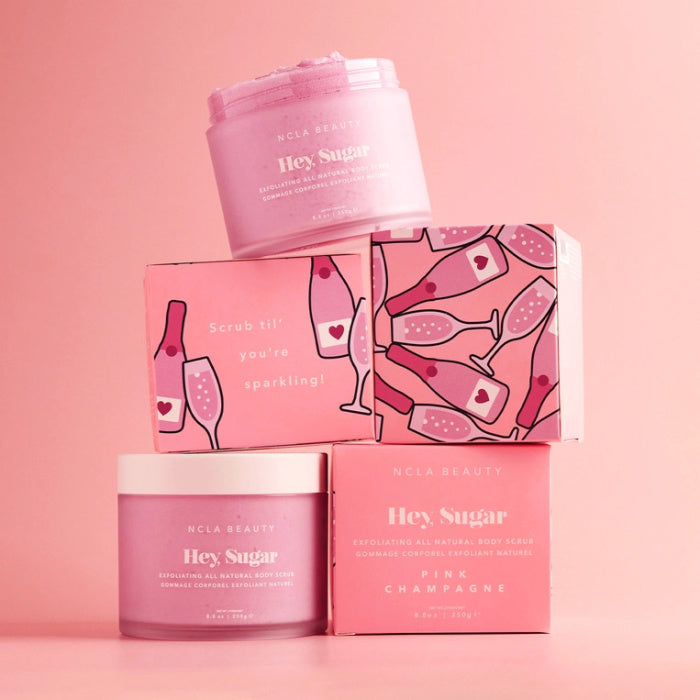 NCLA Hey Sugar Pink Champagne Body Scrub | Build A Luxury Custom Gift Box for Women with Luxe & Bloom
