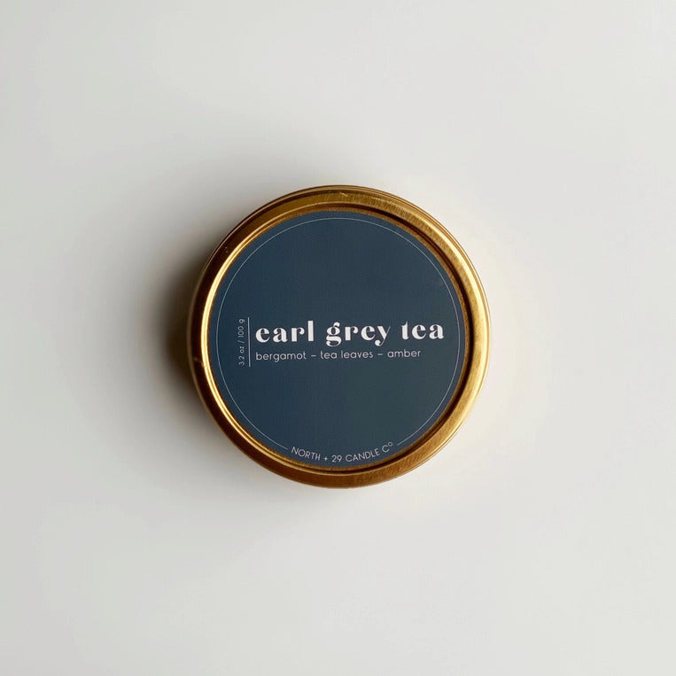 North + 29 Candle Co. Earl Grey Tea Candle | Build A Custom Gift Box For Women with Luxe & Bloom