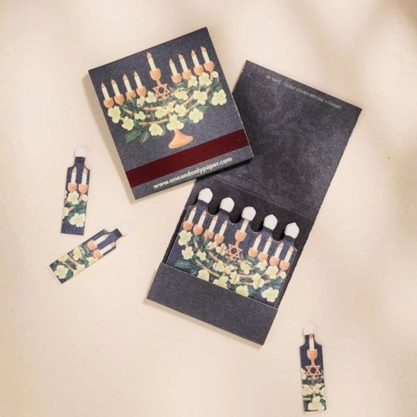 One & Only Paper Floral Illustrated Menorah Matches | Build A Custom Luxury Gift Box with Luxe & Bloom