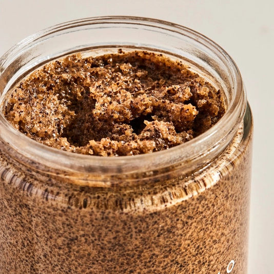 Jar of Palermo Body coffee body scrub on a white background | Build A Luxury Custom Gift Box for Women with Luxe & Bloom