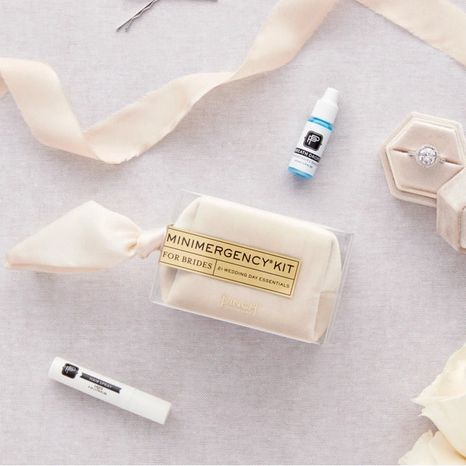 Pinch Provisions Ivory Velvet Mini Emergency Kit For Brides | Build A Luxury Custom Gift Box for Women with Luxe & Bloom