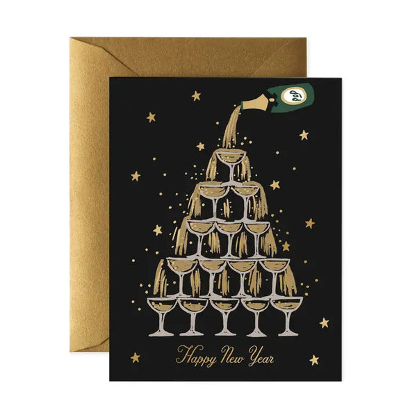 Rifle Paper Co. Champagne New Year Card | Luxury Curated & Custom Gift Box from Luxe & Bloom