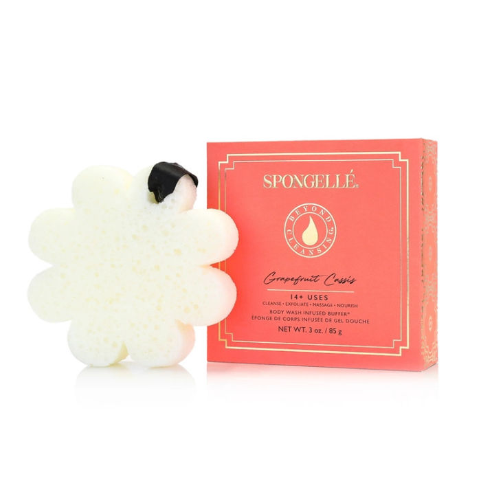 Spongellé Grapefruit Cassis Boxed Flower Body Buffer | Build A Luxury Custom Gift Box for Women with Luxe & Bloom