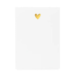Sugar Paper Gold Heart White Mini Notepad on a white background | Build A Luxury Custom Gift Box for Women with Luxe & Bloom