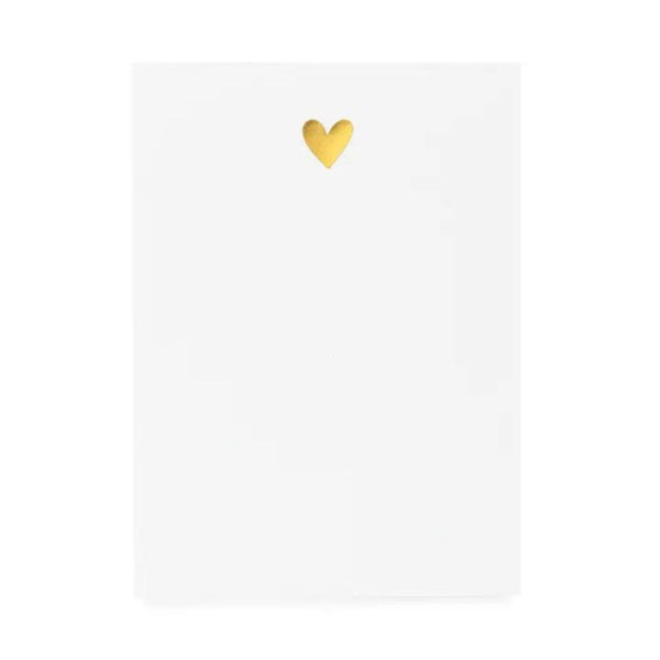 Sugar Paper Gold Heart White Mini Notepad on a white background | Build A Luxury Custom Gift Box for Women with Luxe & Bloom