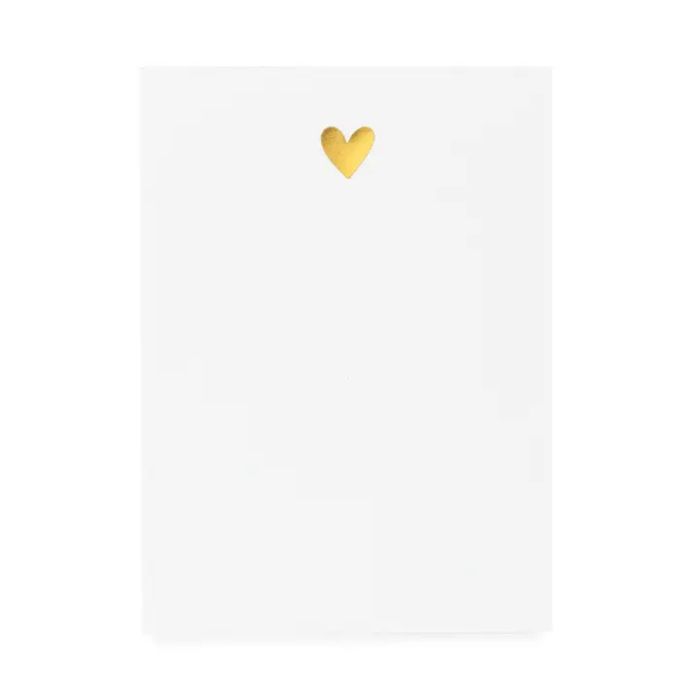 Sugar Paper Gold Heart White Mini Notepad on a white background | Build A Luxury Custom Gift Box for Women with Luxe & Bloom