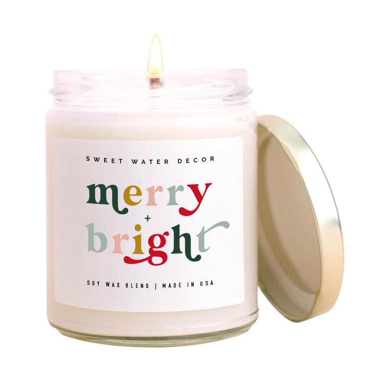 Sweet Water Decor Merry + Bright Candle | Build A Luxury Custom Gift Box for Women with Luxe & Bloom