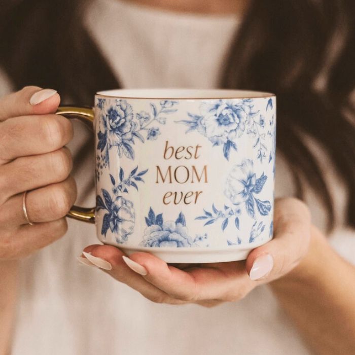 Woman holding a Sweet Water Decor Best Mom Ever Coffee Mug | Build A Luxury Custom Gift Box for Women with Luxe & Bloom