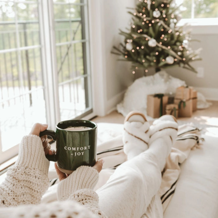 Sweet Water Decor Comfort & Joy Mug By A Christmas Tree | Build A Luxury Custom Christmas Gift Box for Women with Luxe & Bloom