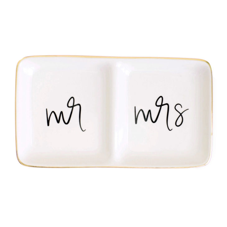 Sweet Water Decor Mr. and Mrs. Ring Dish | Build A Custom Wedding or Bridal Gift Box for Women with Luxe & Bloom