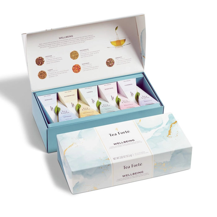 
                  
                    Tea Forte Wellbeing Petite Presentation Box | Build A Luxury Custom Gift Box for Women with Luxe & Bloom
                  
                