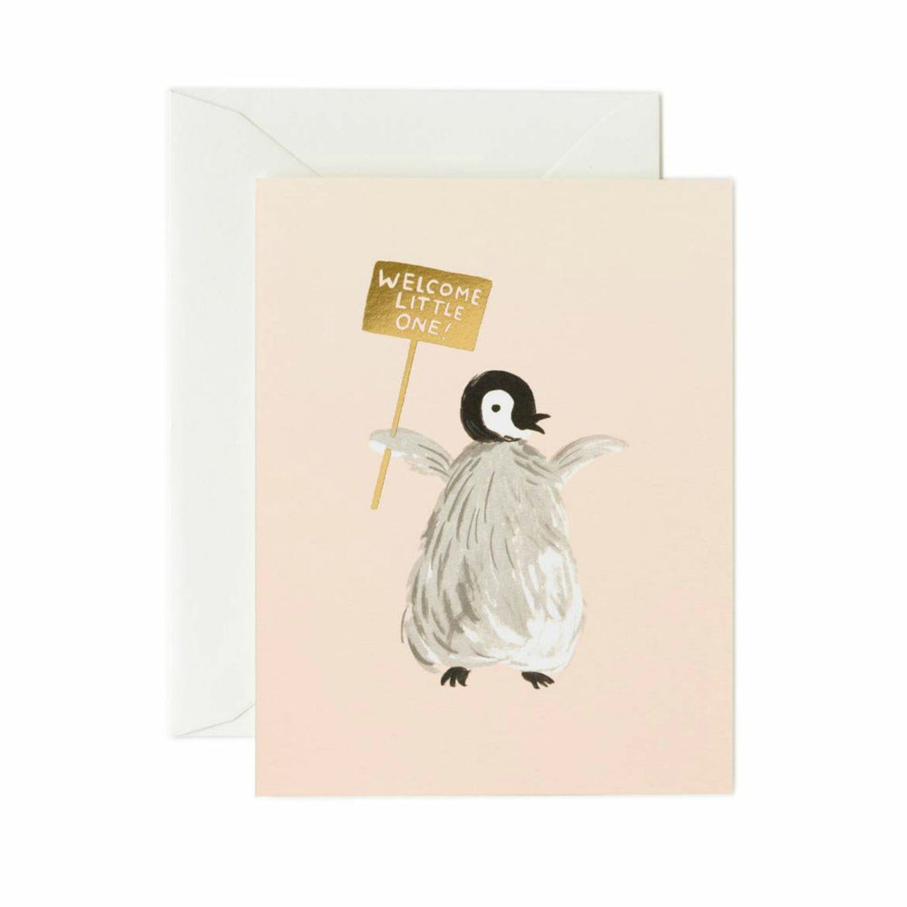 Rifle Paper Co. Welcome Little One Penguin Card - Luxe & Bloom Luxury Custom Gift Boxes For Her